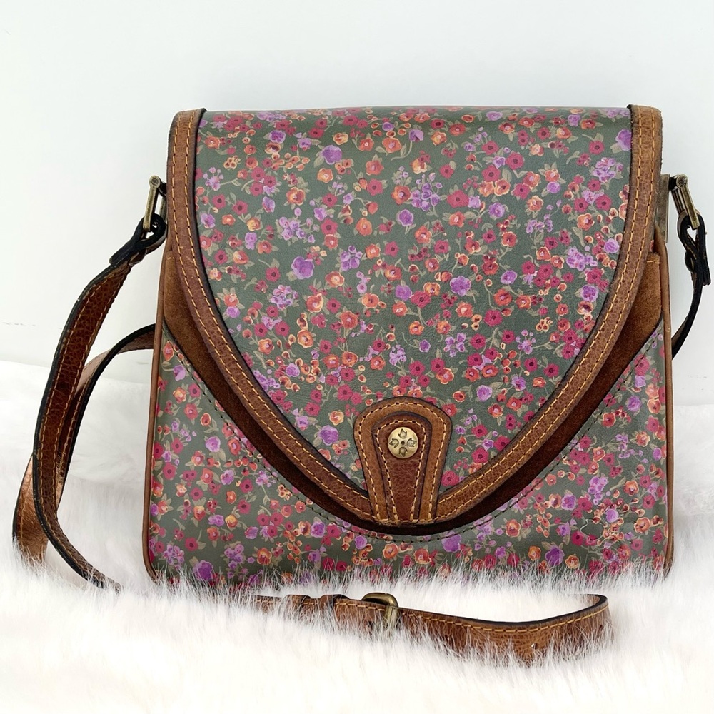 Patricia Nash Alamena Peruvian Fields Floral Brown Crossbody Bag